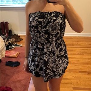 Floral strapless dress